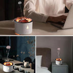 Aroma humidifier with flame effect & night light for relaxation & room fragrance