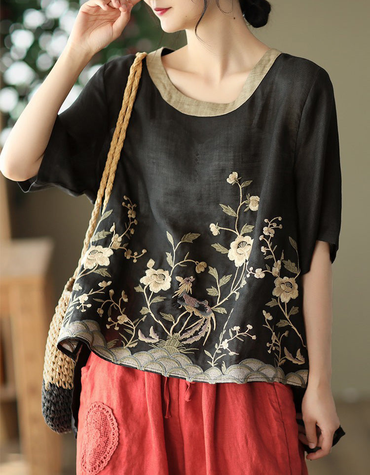 Sylis - Stylish Embroidered Floral Tunic