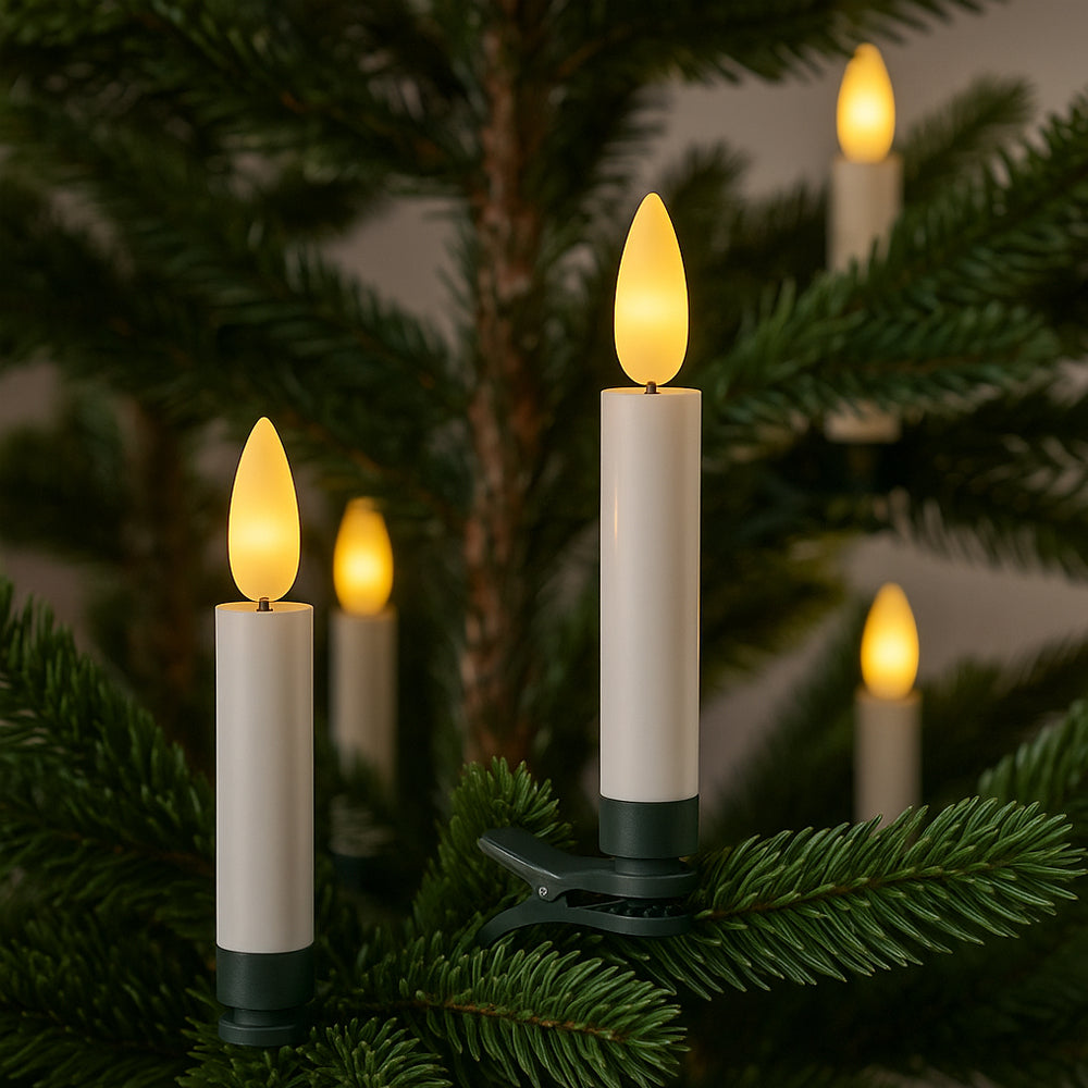 Wireless LED Christmas Tree Candles with Remote Control – 10, 20 or 30 Pieces.