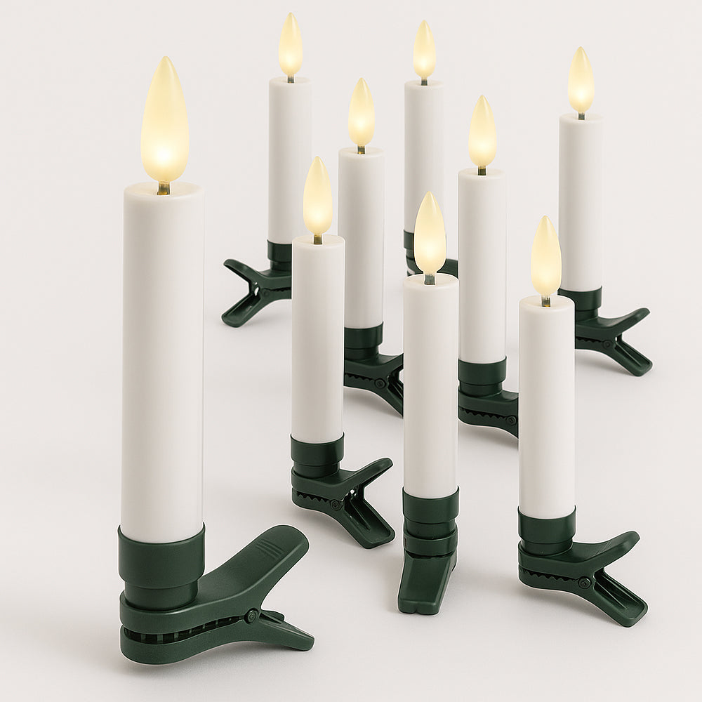 Wireless LED Christmas Tree Candles with Remote Control – 10, 20 or 30 Pieces.