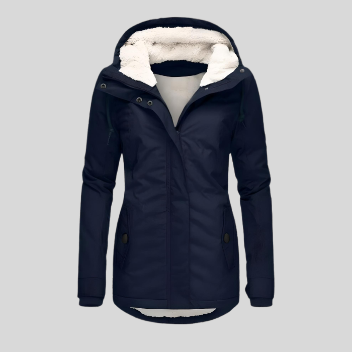 Sylis | Long winter coat with hood and lining