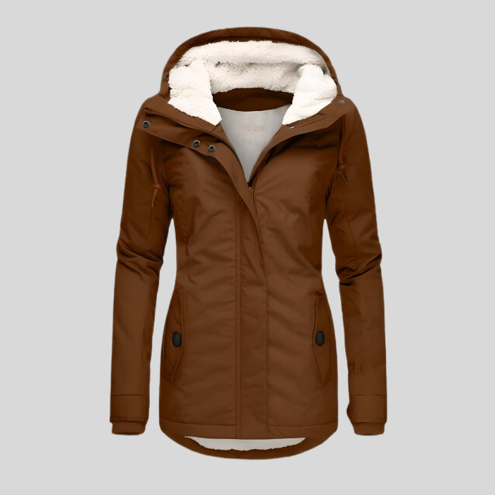 Sylis | Long winter coat with hood and lining