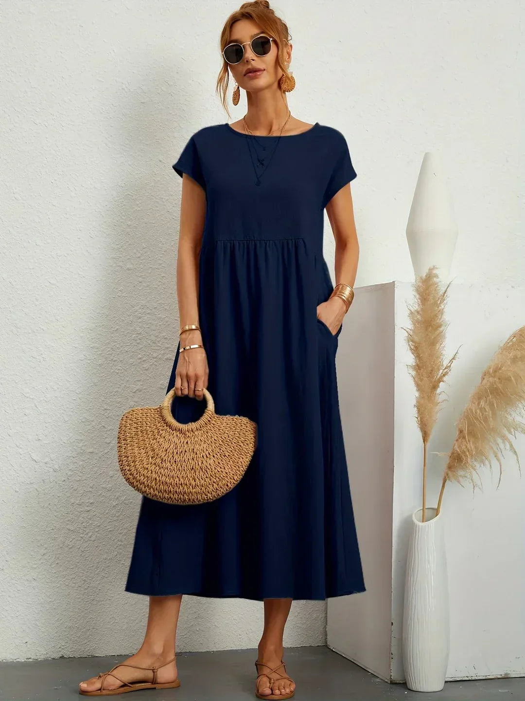 Sylis | Lightweight Cotton Dress With Pockets