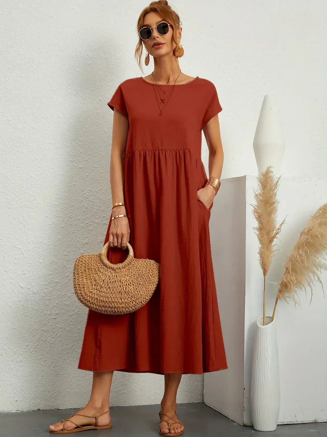 Sylis | Lightweight Cotton Dress With Pockets