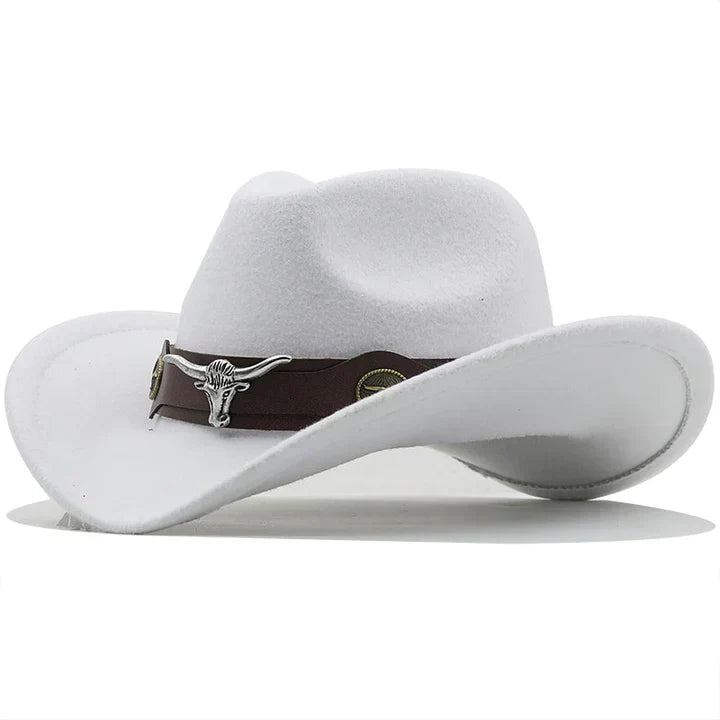 Sylis-Mode - Western-style felt hat with bull buckle band