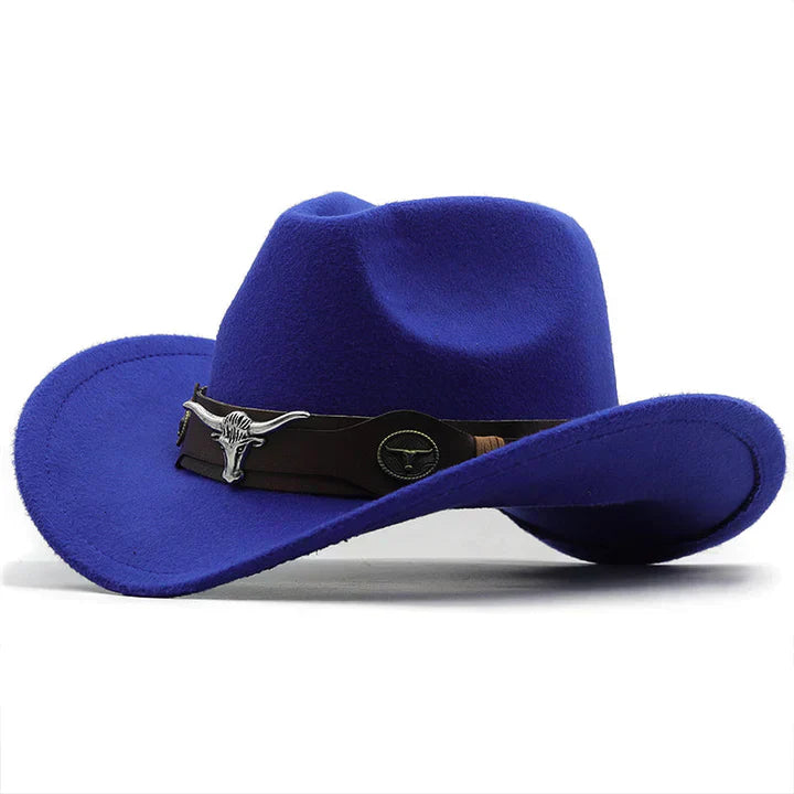 Sylis-Mode - Western-style felt hat with bull buckle band