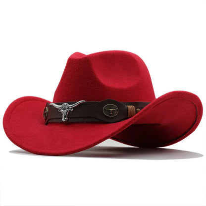 Sylis-Mode - Western-style felt hat with bull buckle band
