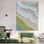 Textured Coastal Abstract Canvas Artwork