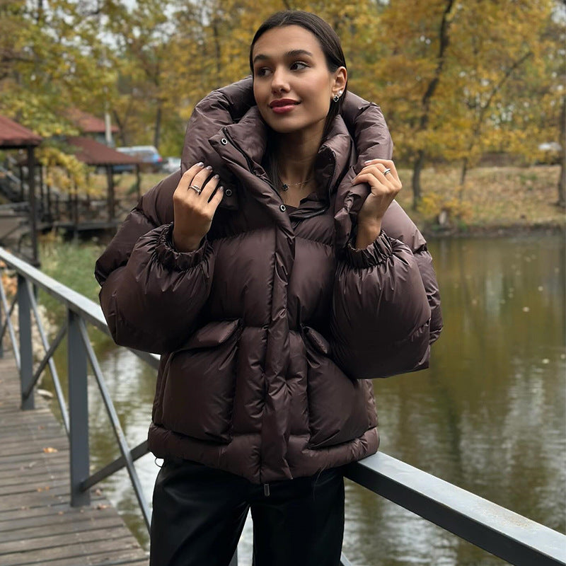 Sylis quilted winter jacket with oversized hood Heidi fashion