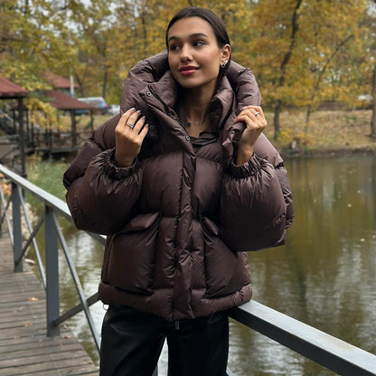 Sylis quilted winter jacket with oversized hood Heidi fashion