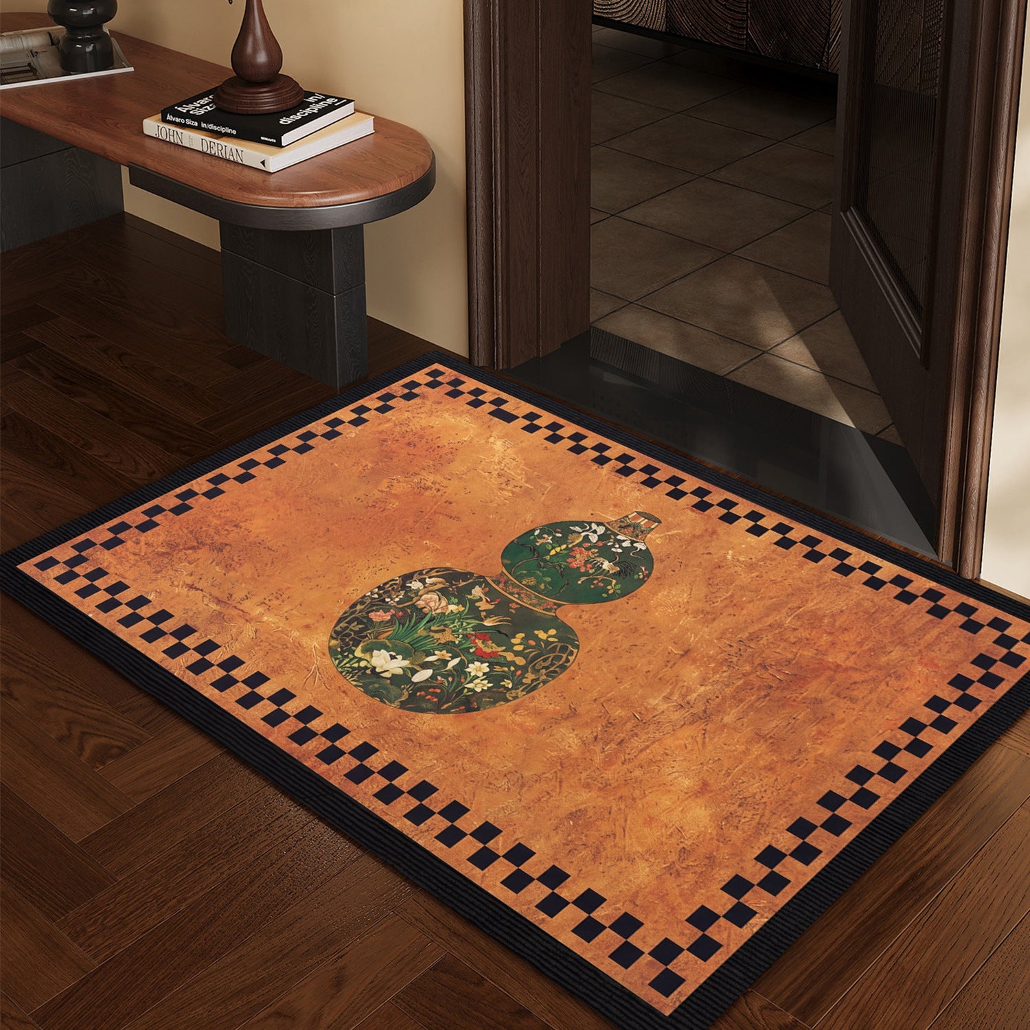 Artistic Floral Patterned Floor Mat