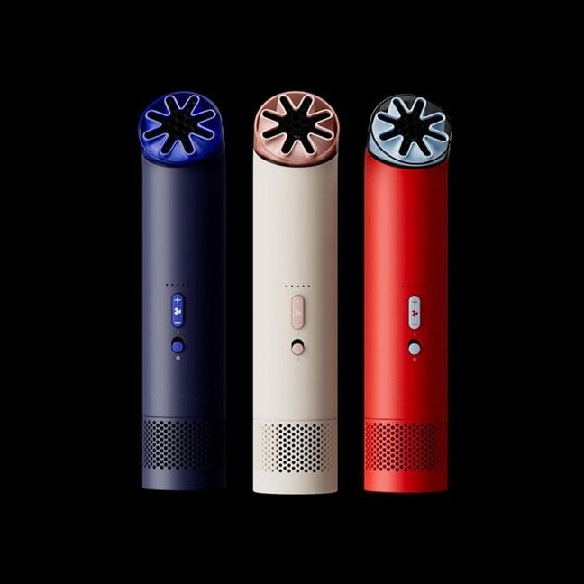 Cordless travel hairdryer with diffuser attachment, ion care and quiet motor