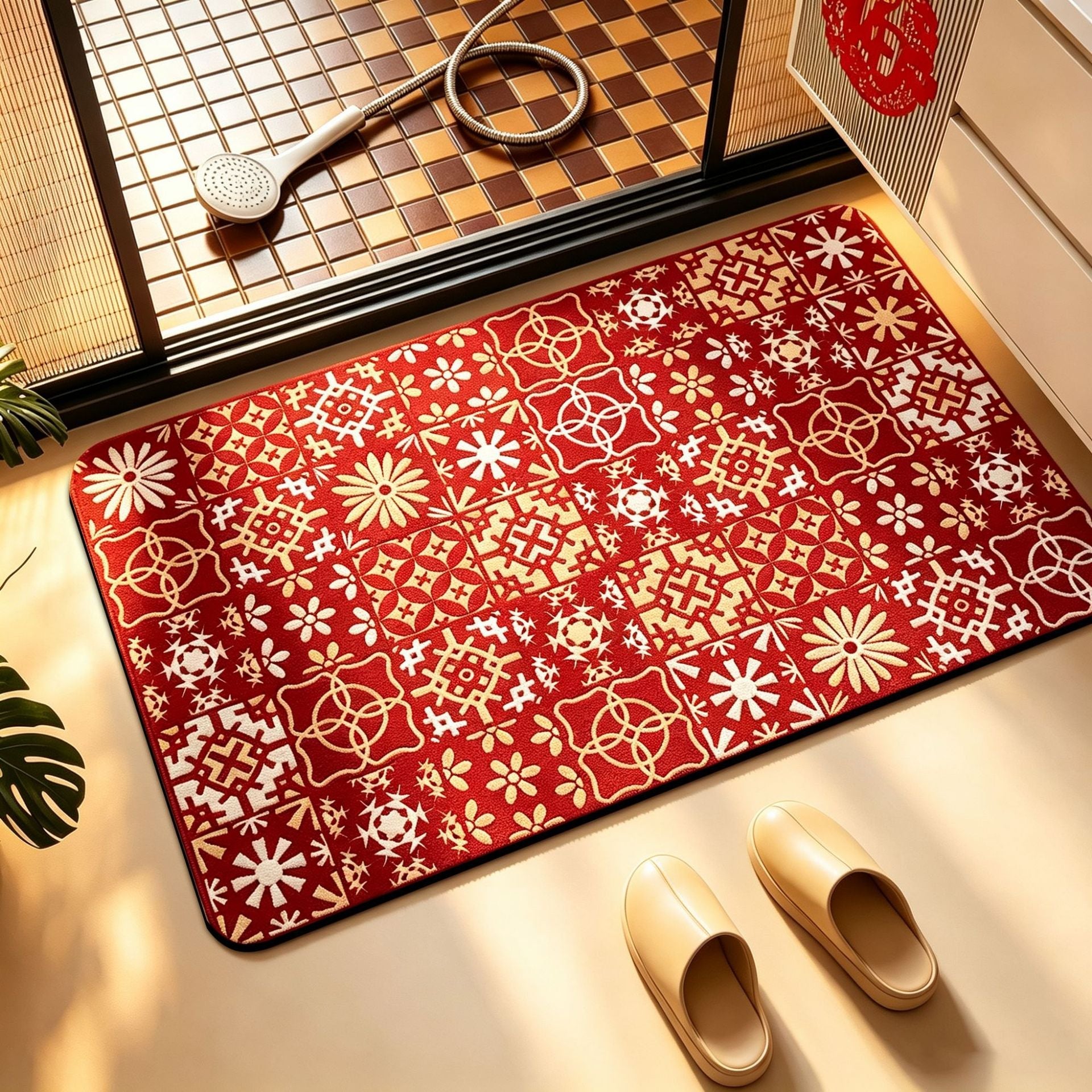 Geometric Patterned Anti-Fatigue Bath Mat