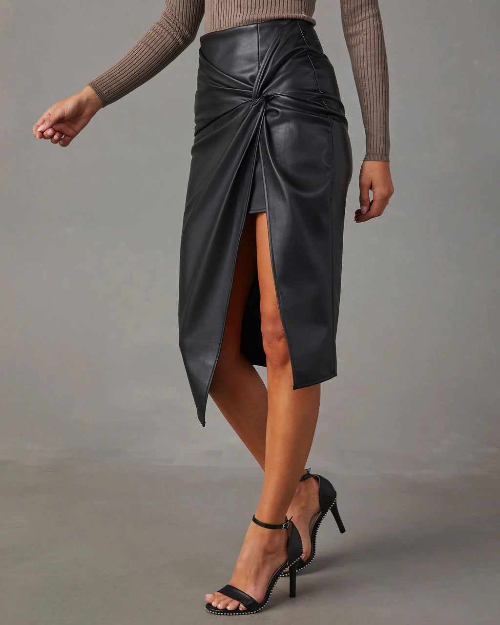 Sylis | Asymmetrical Vegan Leather Skirt