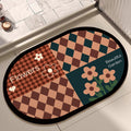 Floral Design Cotton Bath Mat