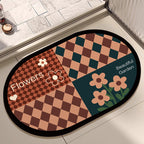 Floral Design Cotton Bath Mat