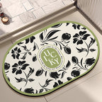Oval Floral Bath Mat