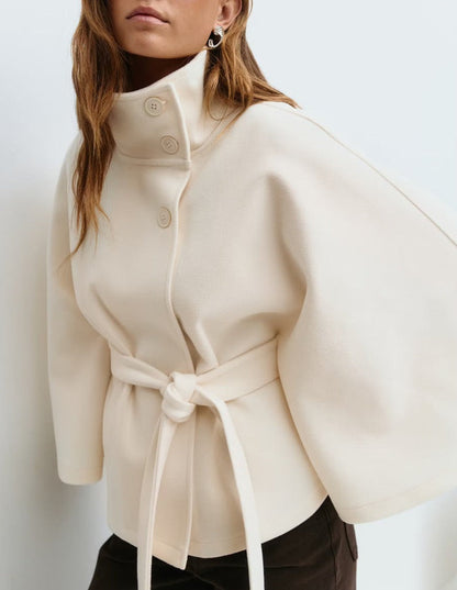 Sylis Wrap jacket with elegant stand-up collar and loosely cut sleeves Heidi-Mode