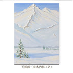 Relief Mountain Scene Canvas Art