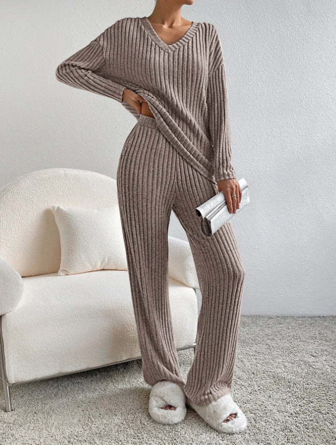 Sylis | V- Neck Strip Knitted 2 Set