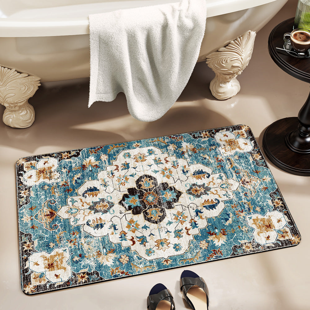 Vintage Floral Design Bath Mat