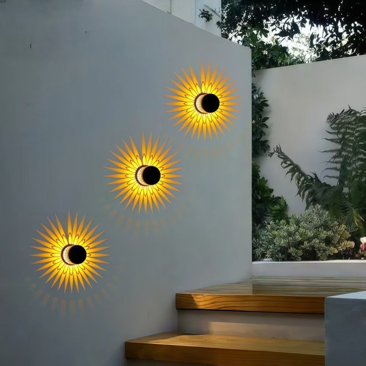 Decorative Solar-Powered Metal Lantern With Geometric Cutout And Warm LED Candle Effect