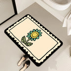 Decorative Floral Print Bath Mat