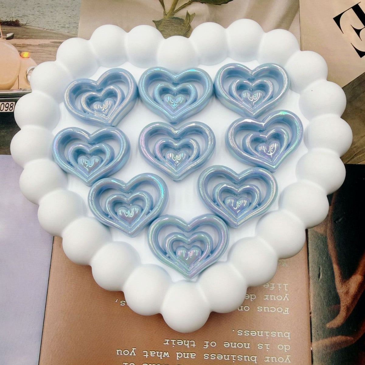 Decorative Heart-Shaped Resin Candle Holder
