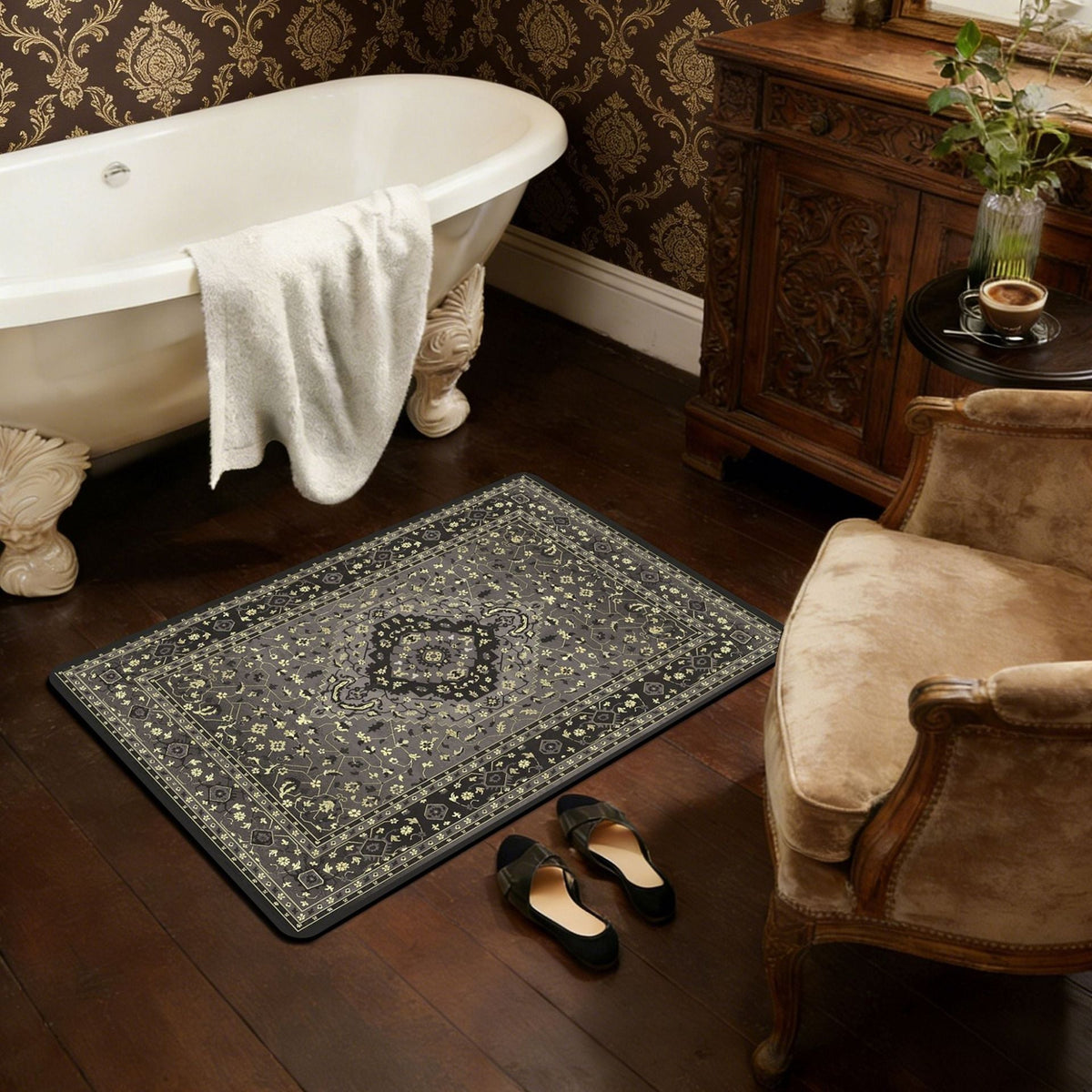 Luxurious Vintage-Inspired Bath Mat