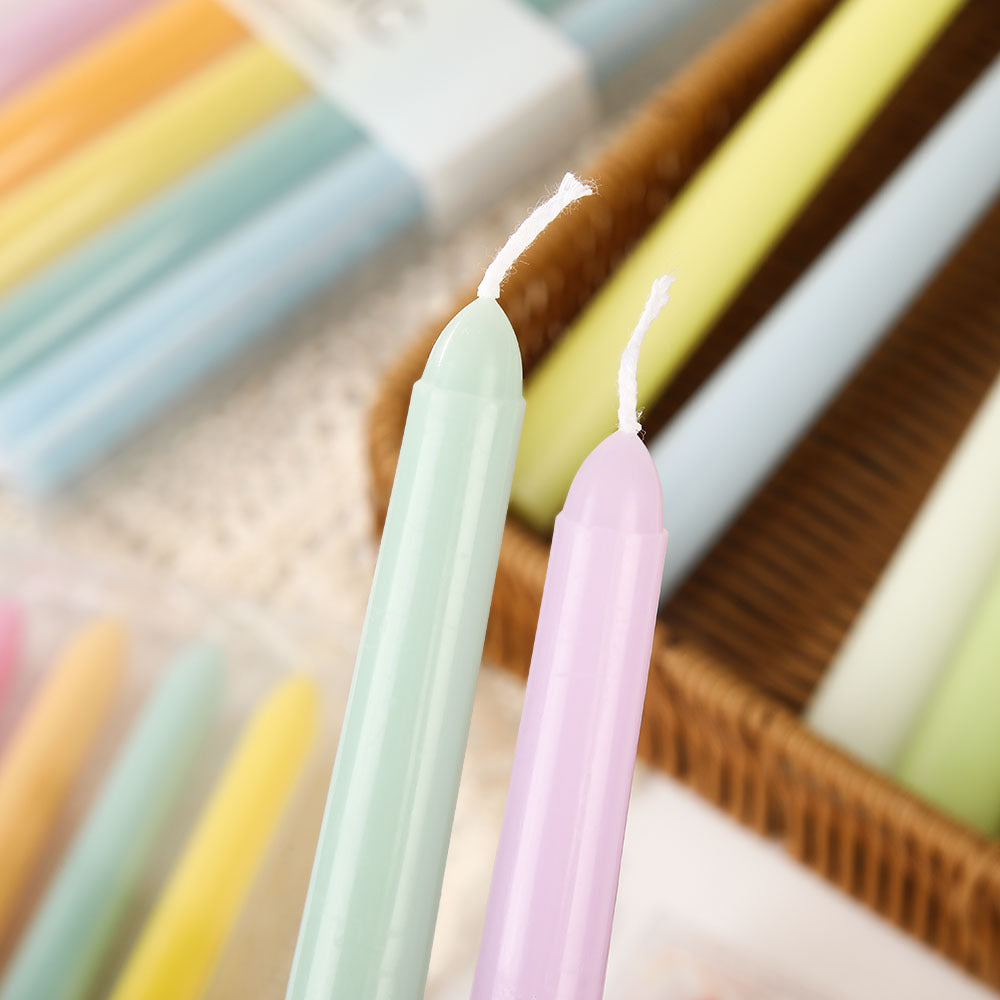 Pastel tapered dinner candles