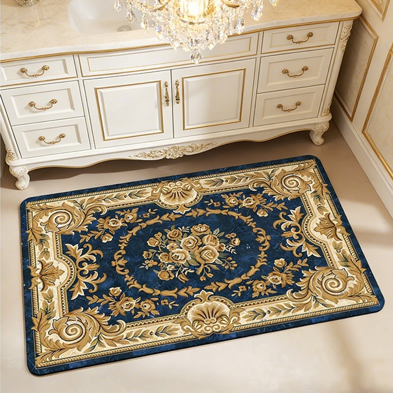 Elegant Vintage Floral Bath Mat