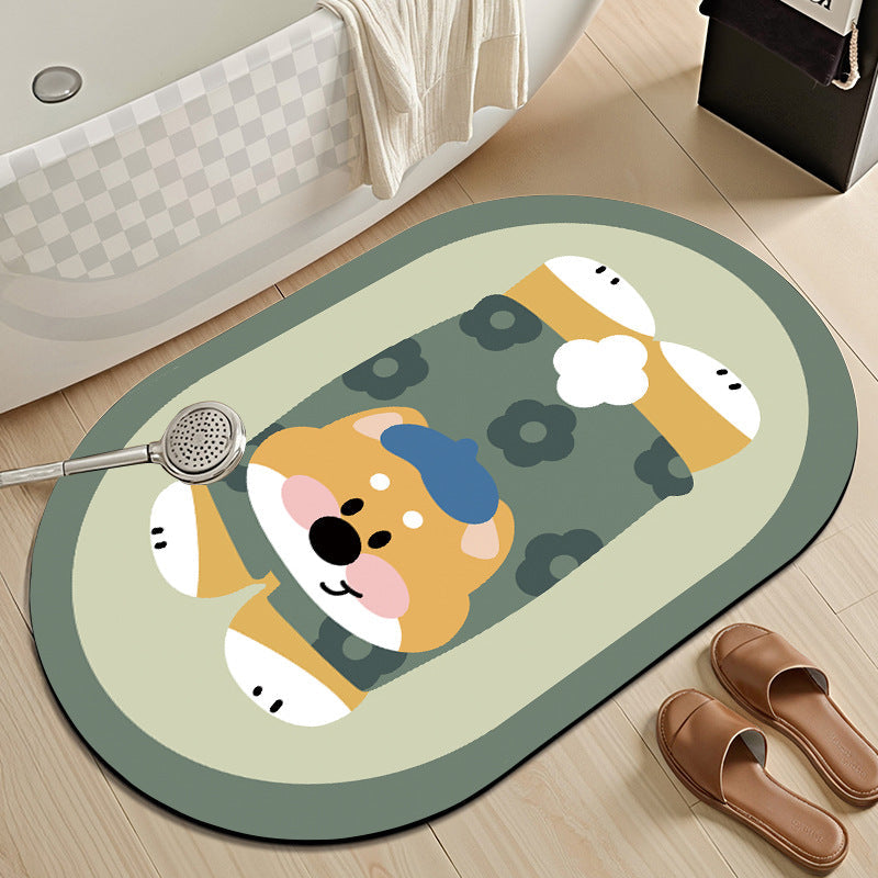 Cute Cartoon Dog Bath Mat