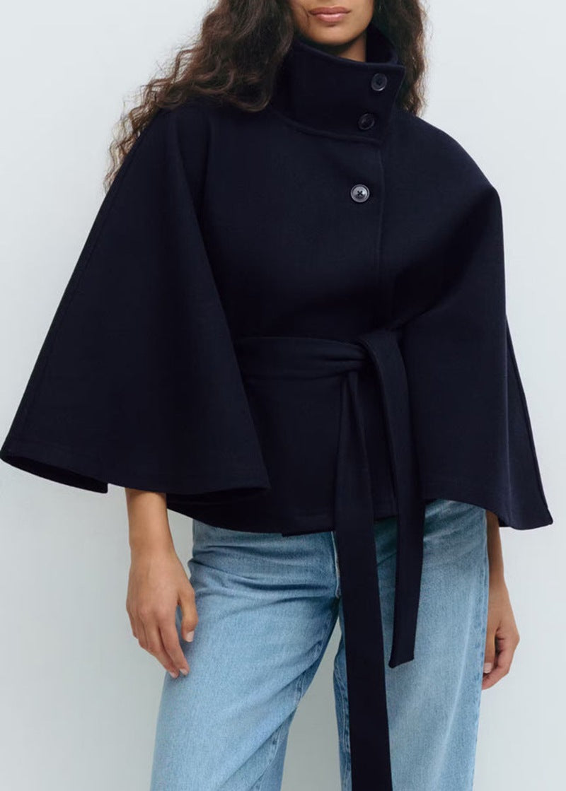 Sylis Wrap jacket with elegant stand-up collar and loosely cut sleeves Heidi-Mode