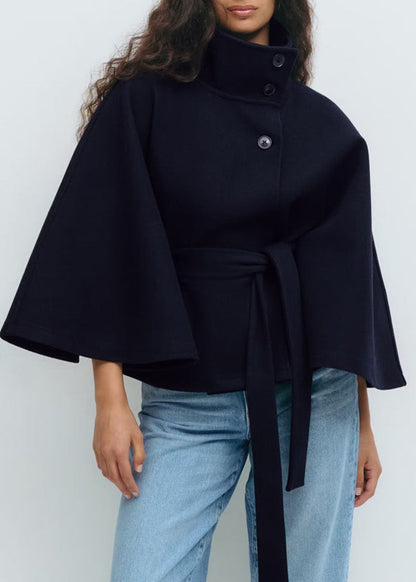 Sylis Wrap jacket with elegant stand-up collar and loosely cut sleeves Heidi-Mode