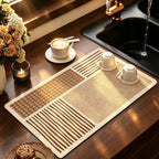 Elegant Floral Print Kitchen Mat