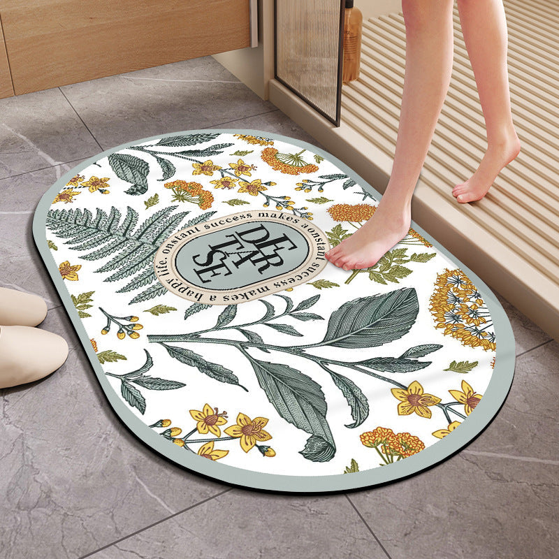Floral Patterned Bath Mat