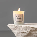 Scented Frosted Glass Soy Wax Candle With English Pear And Freesia Aroma