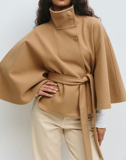Sylis Wrap jacket with elegant stand-up collar and loosely cut sleeves Heidi-Mode