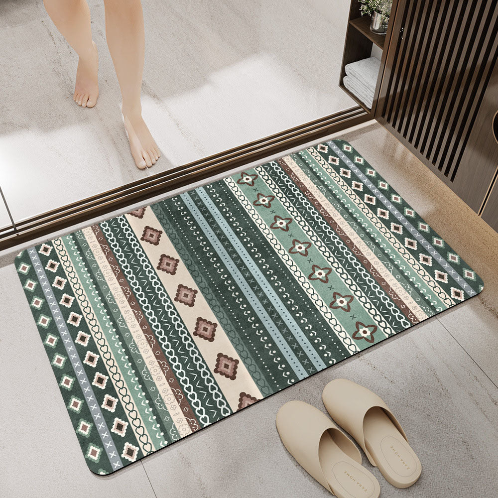 Stylish Geometric Pattern Bathroom Mat