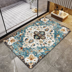 Floral Design Absorbent Bathroom Mat