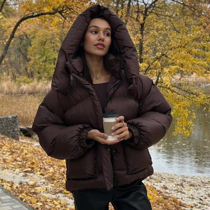 Sylis quilted winter jacket with oversized hood Heidi fashion
