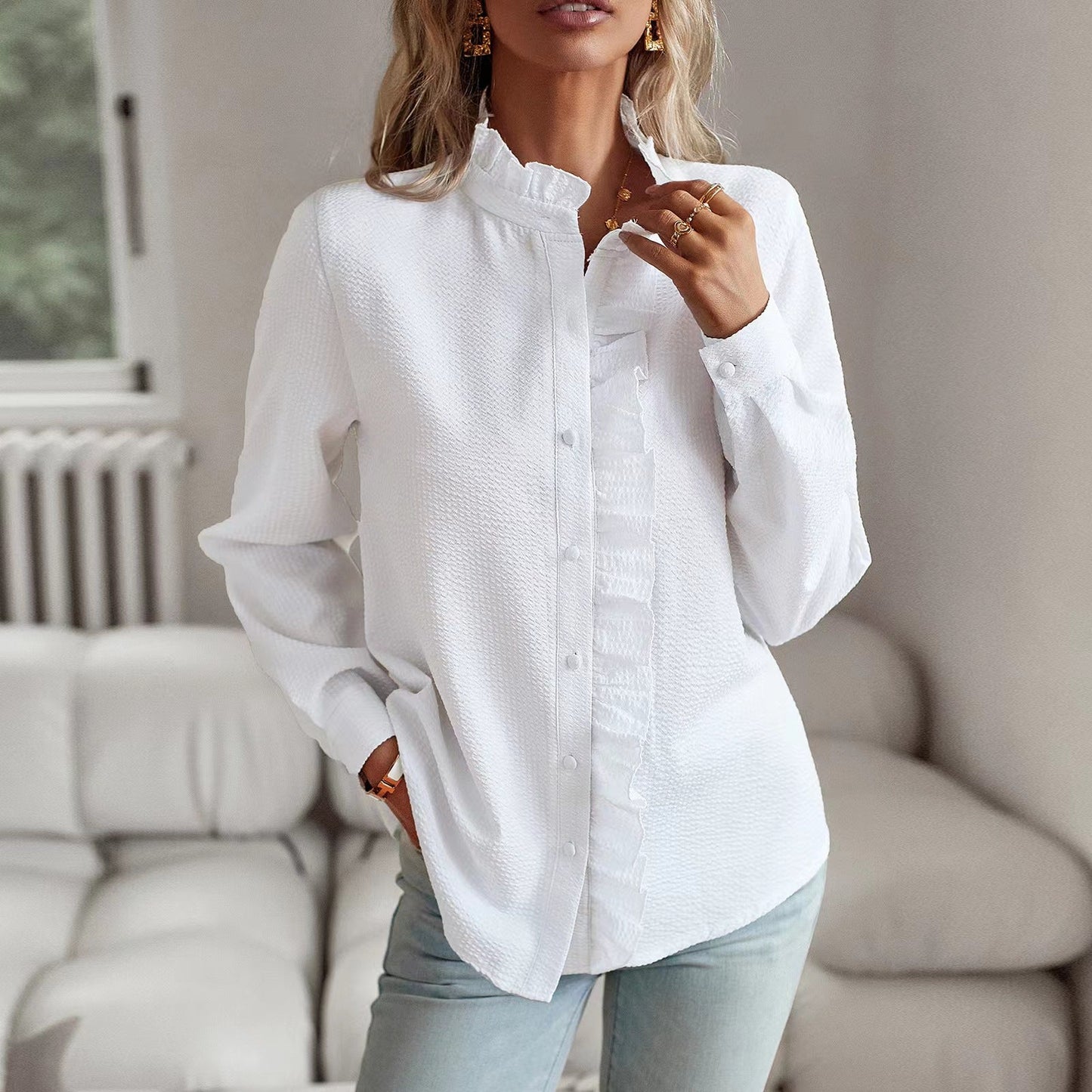 Sylis | Elegant Cuff Collar Blouse