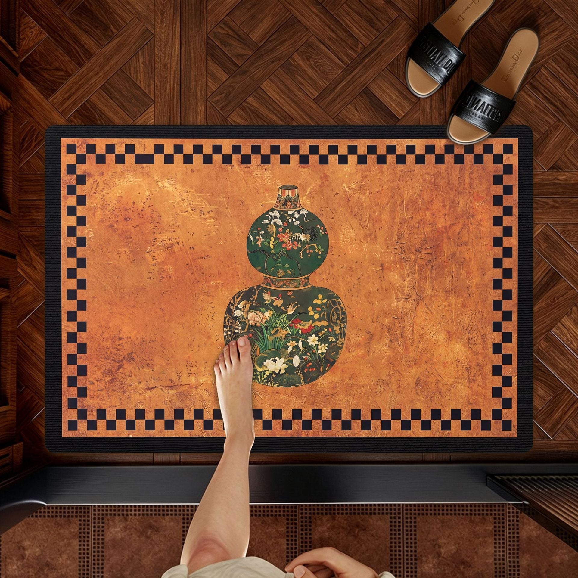 Artistic Elephant-Themed Welcome Mat