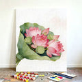 Watercolor Lotus Flower Canvas Art Kit Meroci
