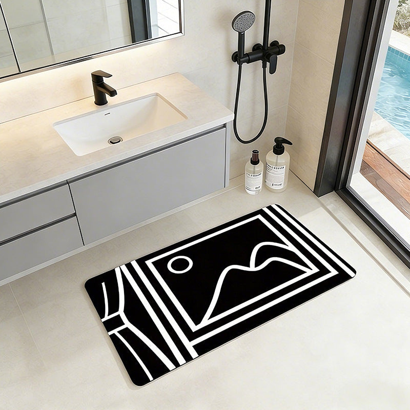 Playful Cartoon Dog-Themed Bath Mat