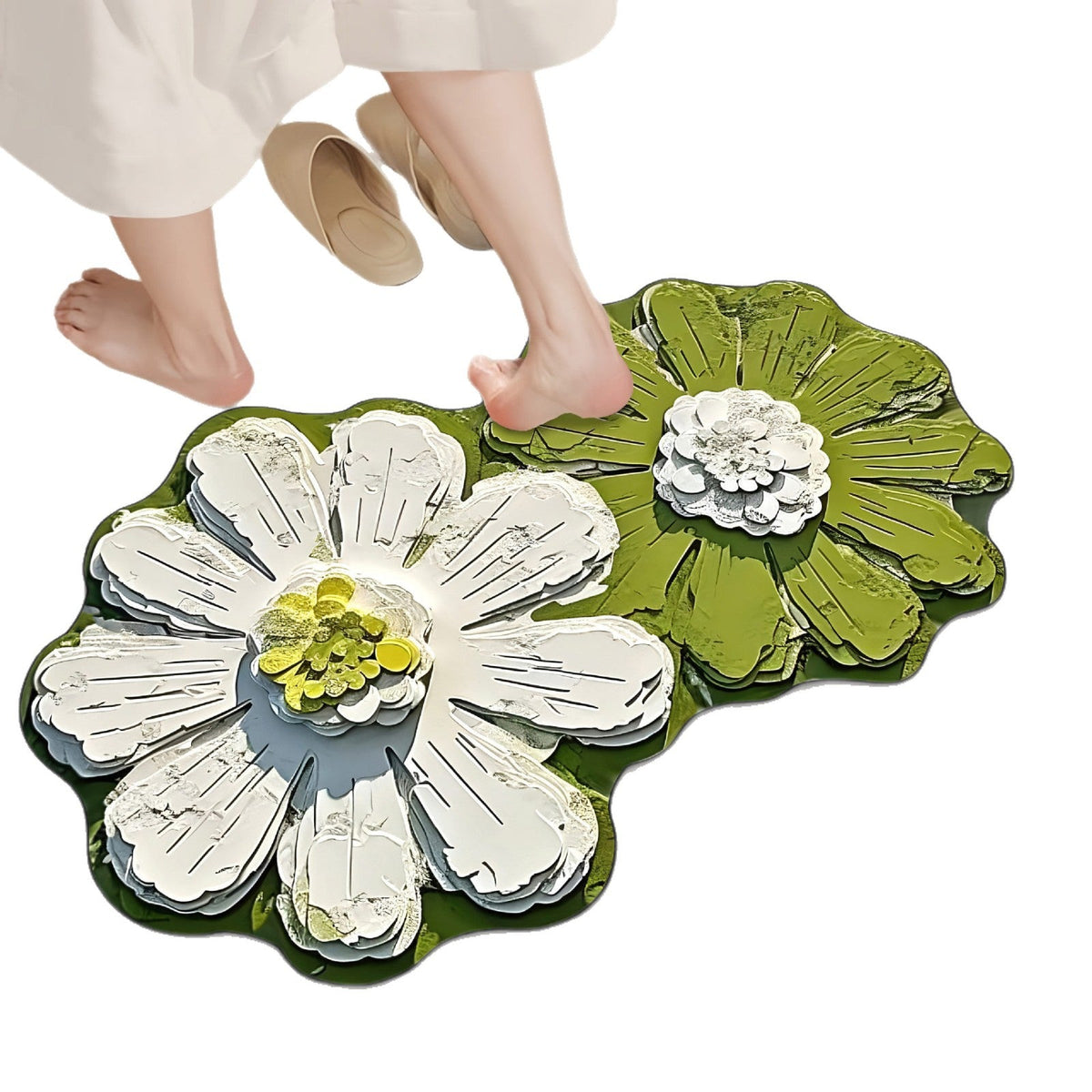 Luxurious Floral Design Bath Mat