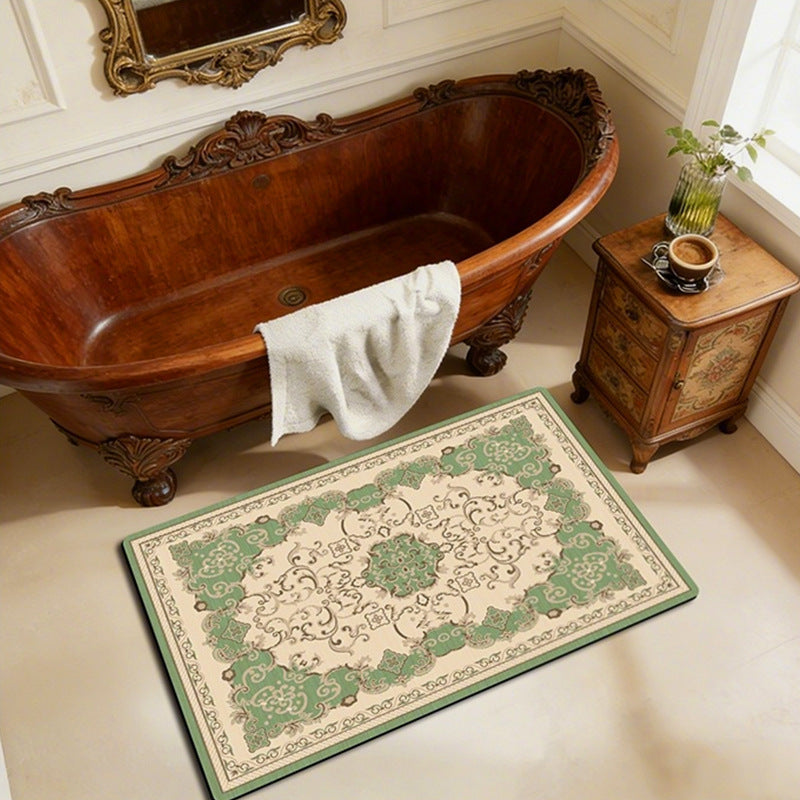 Elegant Vintage Floral Bath Mat