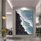 Coastal Waves Textured Canvas Artwork