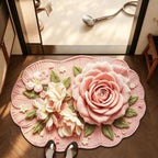 Floral Design Bathroom Mat