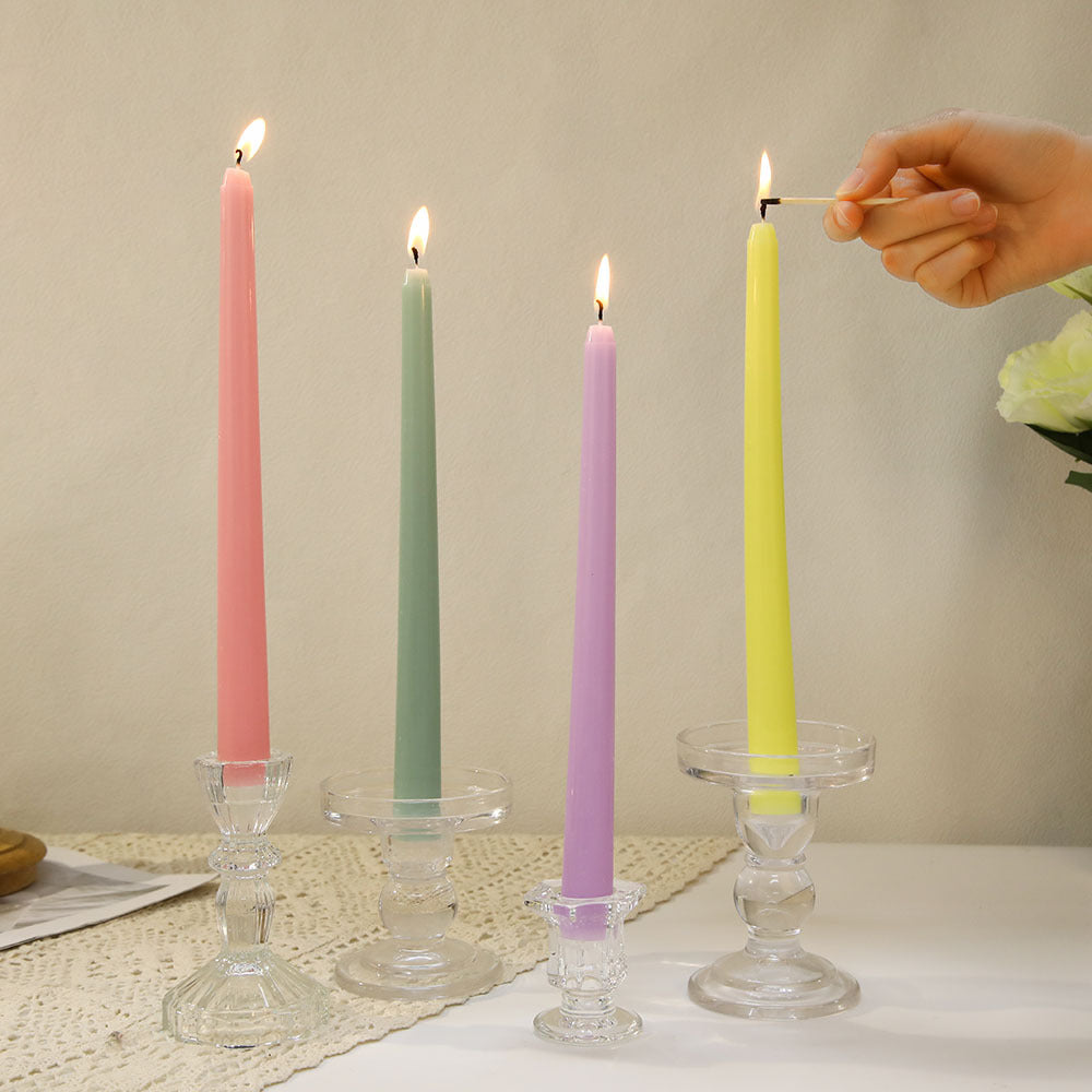 Pastel tapered dinner candles